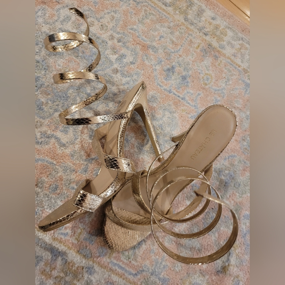 Gold strap heels